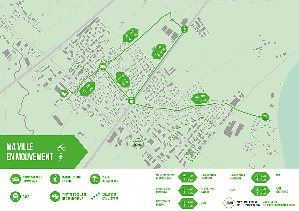 Carte des cheminements piétons et vélos