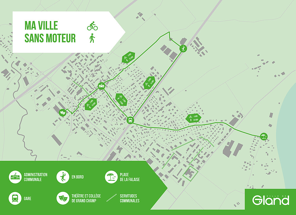 Carte des cheminements piétons et vélos